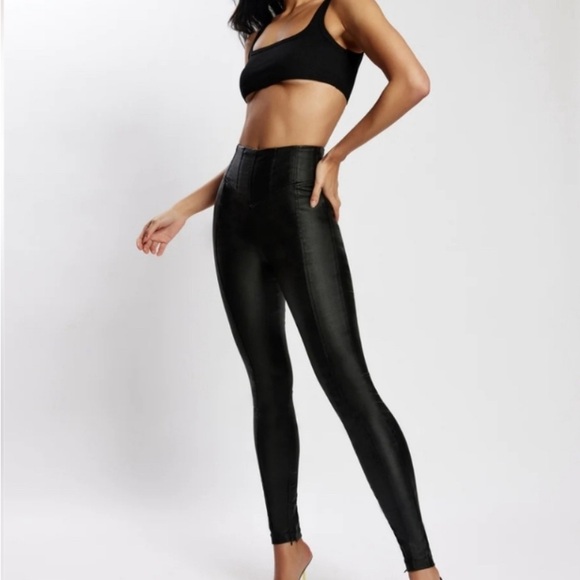 NWT MESHKI Zima Leatherette Corset High Waist Pants - Picture 3 of 6